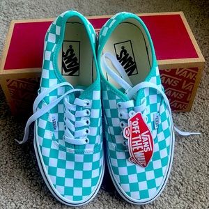 NIB Vans Authentic Green and White Checkered